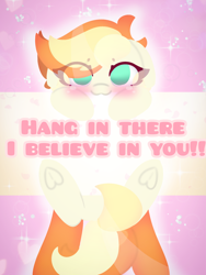 Size: 4096x5461 | Tagged: safe, artist:sodapop sprays, imported from derpibooru, oc, oc:copper core, oc:sodapop sprays, pegasus, pony, commission, happy, looking at you, motivational, motivational poster, solo, text, ych result, your character here