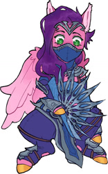 Size: 846x1352 | Tagged: safe, artist:medictastic, derpibooru exclusive, imported from derpibooru, pipp petals, pegasus, pony, belt, boots, clothes, commission, cosplay, costume, crossover, crown, fan, fans, female, fingerless gloves, g5, gloves, jewelry, kitana, mare, mask, mortal kombat, mortal kombat 1, regalia, shirt, shoes, simple background, sitting, solo, tights, unshorn fetlocks, white background