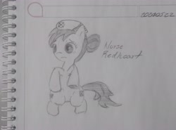 Size: 5372x3969 | Tagged: safe, imported from derpibooru, nurse redheart, earth pony, cute, pencil drawing, solo, traditional art