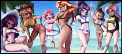 Size: 827x368 | Tagged: safe, artist:the-park, imported from derpibooru, applejack, fluttershy, pinkie pie, rainbow dash, rarity, sci-twi, spike, sunset shimmer, twilight sparkle, human, equestria girls, beach, beach ball, beach hat, bikini, breasts, busty applejack, busty fluttershy, busty humane seven, busty pinkie pie, busty rainbow dash, busty rarity, busty sci-twi, busty sunset shimmer, busty twilight sparkle, clothes, floaty, human coloration, humane five, humane seven, humane six, mane seven, mane six, ocean, one eye closed, pool toy, pose, smiling, stupid sexy applejack, stupid sexy fluttershy, stupid sexy pinkie, stupid sexy rainbow dash, stupid sexy rarity, stupid sexy sunset shimmer, stupid sexy twilight, swimsuit, water, wink