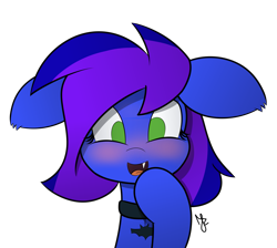 Size: 3177x2851 | Tagged: safe, artist:japkozjad, imported from derpibooru, oc, oc only, oc:nightstaroc, bat pony, blushing, choker, female, looking at you, mare, signature, simple background, smiling, solo, transparent background