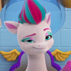 Size: 1080x1080 | Tagged: safe, imported from derpibooru, screencap, zipp storm, pegasus, pony, cropped, eyebrows, g5, my little pony: make your mark, my little pony: make your mark chapter 4, raised eyebrow, solo, the manesquerade ball