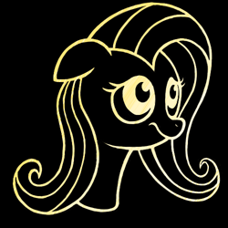 Size: 500x500 | Tagged: safe, artist:ponyhugger, imported from derpibooru, fluttershy, black background, simple background, solo