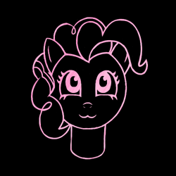 Size: 500x500 | Tagged: safe, artist:ponyhugger, imported from derpibooru, pinkie pie, black background, simple background, solo
