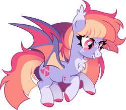 Size: 3510x3055 | Tagged: safe, artist:cirillaq, imported from derpibooru, oc, oc only, oc:starry love, bat pony, pony, bat pony oc, bat wings, female, mare, simple background, solo, transparent background, wings