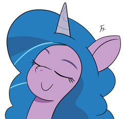 Size: 3247x3107 | Tagged: safe, artist:frownfactory, imported from derpibooru, izzy moonbow, unicorn, eyes closed, g5, horn, simple background, smiling, solo, transparent background