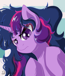 Size: 3050x3550 | Tagged: safe, artist:reinbou, imported from derpibooru, twilight sparkle, pony, unicorn, female, high res, horn, looking at you, mare, simple background, solo, watermark