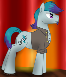 Size: 1500x1746 | Tagged: safe, artist:vampiresuper-sayajin, imported from derpibooru, quick trim, earth pony, pony, clothes, male, shirt, solo, stallion