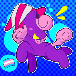 Size: 1800x1800 | Tagged: safe, artist:caspia-hibiscus, imported from derpibooru, earth pony, female, hat, paper mario: the thousand year door, pride, pride flag, solo, transgender, transgender pride flag, vivian (paper mario), witch hat