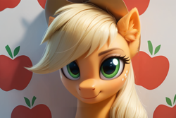 Size: 1920x1280 | Tagged: safe, imported from twibooru, applejack, earth pony, pony, ai content, ai generated, female, image, png, prompter:cunningstuntda, solo, solo female