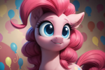 Size: 1920x1280 | Tagged: safe, imported from twibooru, pinkie pie, earth pony, pony, ai content, ai generated, female, image, png, prompter:cunningstuntda, solo, solo female