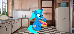 Size: 3912x1816 | Tagged: safe, artist:memeartboi, imported from derpibooru, oc, oc only, pony, unicorn, baking, beautiful, bowl, cake, cooking, cute, dishes, female, female oc, food, happy, heart, horn, kitchen, mare, mare oc, mixing, mixing bowl, mother, mother knows best, nicole watterson, ponified, pony oc, real life background, refrigerator, smiling, solo, spoon, strawberry cake, the amazing world of gumball, unicorn oc