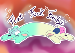 Size: 7016x4961 | Tagged: safe, artist:cutepencilcase, imported from derpibooru, bon bon, lyra heartstrings, sweetie drops, earth pony, pony, unicorn, do princesses dream of magic sheep, :t, absurd resolution, bon bon is not amused, duo, eyes closed, flat fuck friday, flop, fusion, horn, lying down, lyrabon (fusion), prone, pushmi-pullyu, sploot, tongue out, unamused, vulgar