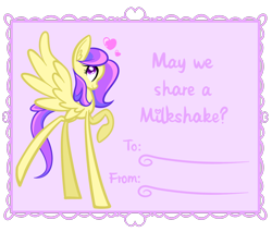 Size: 1280x1088 | Tagged: safe, artist:princessfaeron, imported from derpibooru, oc, oc:sweet heart, pegasus, pony, female, long legs, mare, solo, valentine's day card