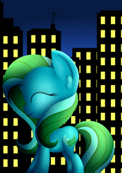 Size: 1280x1810 | Tagged: safe, artist:princessfaeron, imported from derpibooru, oc, oc only, oc:watercress, earth pony, pony, city, female, mare, solo