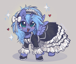 Size: 1935x1616 | Tagged: safe, artist:krista-21, imported from derpibooru, princess luna, alicorn, pony, bow, clothes, commission, commissioner:shaddar, cute, dress, female, filly, filly luna, foal, hair bow, s1 luna, solo, victorian, woona, younger