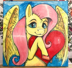 Size: 2024x1923 | Tagged: safe, artist:br333, imported from derpibooru, fluttershy, acrylic painting, auction, canvas, painting, traditional art