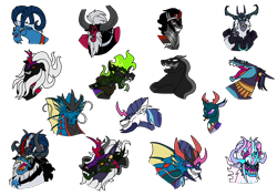 Size: 2000x1414 | Tagged: safe, artist:zetikoopa, imported from derpibooru, ahuizotl, grogar, king sombra, lord tirek, opaline arcana, pharynx, pony of shadows, shining armor, storm king, oc, oc:alastor, oc:bass thunder, oc:dark havok, oc:keiran, oc:odysseus, oc:phantom infinite, ahuizotl (species), centaur, changedling, changeling, dragon, goat, hybrid, kirin, longma, shadow pony, siren, storm creature, taur, umbrum, my little pony: the movie, alexandrite arcane, amalgamation, antagonist, evil grin, evil laugh, female to male, fusion, g5, grin, kirin oc, laughing, looking at you, male, male siren, monster shining armor, prince pharynx, rule 63, smiling, species swap