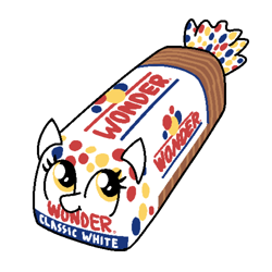 Size: 1000x1000 | Tagged: safe, artist:purblehoers, imported from derpibooru, bread, food, looking at you, lying down, ms paint, ponyloaf, prone, simple background, solo, white background, wonder bread