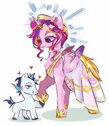 Size: 1862x2160 | Tagged: safe, artist:colorbrush, imported from derpibooru, princess cadance, shining armor, alicorn, pony, unicorn, duo, horn, meme, simple background, the bride and the ugly ass groom, white background