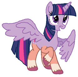 Size: 409x405 | Tagged: safe, artist:qjosh, imported from derpibooru, sunny starscout, twilight sparkle, alicorn, pony, character to character, female, g5, simple background, transformation, transformation sequence, twilight sparkle (alicorn), white background