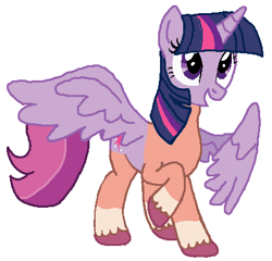 Size: 413x396 | Tagged: safe, artist:qjosh, imported from derpibooru, sunny starscout, twilight sparkle, alicorn, pony, character to character, g5, simple background, transformation, transformation sequence, twilight sparkle (alicorn), white background
