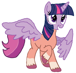 Size: 411x396 | Tagged: safe, artist:qjosh, imported from derpibooru, sunny starscout, twilight sparkle, alicorn, pony, character to character, g5, simple background, transformation, transformation sequence, twilight sparkle (alicorn), white background