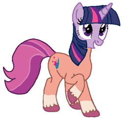 Size: 409x403 | Tagged: safe, artist:qjosh, imported from derpibooru, sunny starscout, twilight sparkle, pony, unicorn, character to character, g5, horn, simple background, transformation, transformation sequence, unicorn twilight, white background