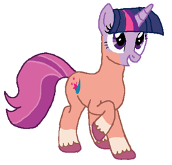 Size: 420x403 | Tagged: safe, artist:qjosh, imported from derpibooru, sunny starscout, twilight sparkle, pony, unicorn, character to character, g5, horn, simple background, transformation, transformation sequence, unicorn twilight, white background
