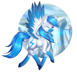 Size: 5000x4750 | Tagged: safe, artist:squishkitti, imported from derpibooru, oc, oc:ice storm, pegasus, pony, absurd resolution, female, mare, one eye closed, solo, wink
