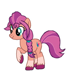Size: 419x452 | Tagged: safe, artist:qjosh, imported from derpibooru, sunny starscout, earth pony, female, g5, g5 to g4, generation leap, simple background, solo, white background