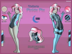 Size: 2500x1875 | Tagged: safe, artist:devillustart, imported from derpibooru, pinkie pie, oc, oc:pinkie pie(prisoners of the moon), human, equestria girls, breasts, clothes, fireheart76's latex suit design, gloves, humanized, humanized oc, latex, latex boots, latex gloves, latex suit, prisoners of the moon, rubber, rubber boots, rubber gloves, rubber suit