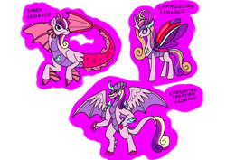 Size: 1414x1000 | Tagged: safe, artist:zetikoopa, imported from derpibooru, princess cadance, alicorn, changedling, changeling, dragon, siren, bipedal, changedlingified, changelingified, claws, dorsal fin, dragon wings, dragoness, dragonified, female, fin, fins, fish tail, floppy ears, flowing mane, flowing tail, gem, horn, hybrid wings, mare, ocean, purple eyes, scales, sirenified, smiling, species swap, spikes, spread wings, swimming, tail, underwater, water, wings