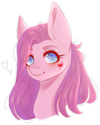 Size: 823x1023 | Tagged: safe, artist:riressa, imported from derpibooru, pinkie pie, earth pony, pony, blood, bust, female, injured, mare, pinkamena diane pie, simple background, solo, thousand yard stare, transparent background
