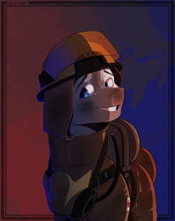 Size: 3011x3809 | Tagged: safe, artist:kirasunnight, imported from derpibooru, oc, oc only, earth pony, pony, bust, canadian flag, commission, firefighter, grin, helmet, high res, male, smiling, solo, stallion