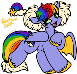 Size: 1901x1847 | Tagged: safe, artist:sexygoatgod, imported from derpibooru, oc, oc only, oc:rainbow spark, bat pony, pony, female, mare, simple background, solo, transparent background, unshorn fetlocks