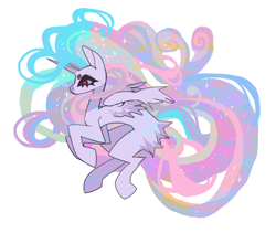Size: 850x717 | Tagged: safe, artist:cutesykill, imported from derpibooru, princess celestia, alicorn, pony, alternate design, alternate eye color, beanbrows, big ears, butt fluff, colored, colored eyebrows, colored wings, colored wingtips, ethereal mane, ethereal tail, eyebrows, female, flying, glowing, glowing mane, glowing tail, horn, impossibly long mane, impossibly long tail, long horn, long mane, mare, missing cutie mark, multicolored mane, multicolored tail, narrowed eyes, no catchlights, partially open wings, pink eyes, profile, raised hooves, simple background, slit pupils, solo, sparkles, sparkly mane, sparkly tail, tail, tall ears, thick eyelashes, two toned wings, unicorn horn, wavy mane, wavy tail, white background, white coat, wings