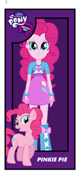 Size: 296x650 | Tagged: safe, artist:qbert2kcat, imported from derpibooru, pinkie pie, earth pony, human, pony, arms, boots, bow, bracelet, clothes, doll, female, fingers, hand, happy, jewelry, legs, long hair, long mane, shirt, shoes, short sleeves, skirt, smiling, standing, tail, teenager, toy, vest