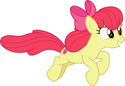 Size: 4358x3000 | Tagged: safe, artist:cloudy glow, imported from derpibooru, apple bloom, earth pony, .ai available, apple bloom's bow, bow, female, hair bow, older, older apple bloom, running, simple background, transparent background, vector