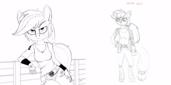 Size: 6400x3200 | Tagged: safe, artist:leddaq, imported from derpibooru, applejack, anthro, solo