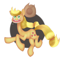 Size: 900x845 | Tagged: safe, artist:cruxisma, imported from derpibooru, applejack, earth pony, pony, applejack's hat, circle background, colored pupils, cowboy hat, faic, female, hat, mare, old art, open mouth, open smile, simple background, smiling, solo, teeth, transparent background