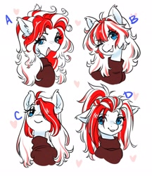 Size: 1770x2048 | Tagged: safe, alternate version, artist:opalacorn, imported from derpibooru, oc, oc only, pony, alternate hairstyle, bust, clothes, commission, female, floppy ears, hair over one eye, looking at you, mare, open mouth, open smile, ponytail, smiling, smiling at you, solo, sweater, turtleneck