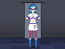 Size: 2000x1500 | Tagged: safe, imported from derpibooru, dj pon-3, vinyl scratch, human, equestria girls, boots, clothes, high heel boots, humanized, jacket, kisekae, shirt, shoes, simple background, skirt, solo, transparent background