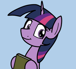 Size: 2048x1878 | Tagged: safe, artist:ewoudcponies, imported from derpibooru, twilight sparkle, pony, unicorn, blue background, book, female, simple background, unicorn twilight