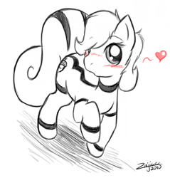 Size: 397x416 | Tagged: safe, imported from derpibooru, oc, oc only, oc:zajice, earth pony, pony, heart, male, partial color, raised hoof, solo