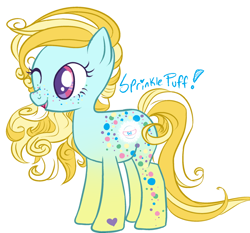 Size: 850x791 | Tagged: safe, artist:piia, imported from derpibooru, oc, oc only, earth pony, pony, earth pony oc, female, freckles, one eye closed, simple background, solo, white background, wink