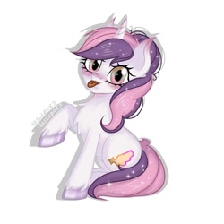 Size: 1280x1280 | Tagged: safe, artist:6hellboy9, imported from derpibooru, oc, oc only, oc:sweetieck dreams, pony, unicorn, cute, female, horn, mare, simple background, solo, unicorn horn, unicorn oc, white background
