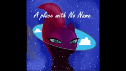 Size: 1920x1080 | Tagged: source needed, safe, imported from derpibooru, tempest shadow, unicorn, friendship is magic, ai assisted, ai content, album cover, animated, background, cloud, digital, hasbro, horn, music, musical, singing, solo, song, space, stars, text, webm