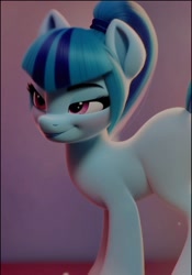 Size: 920x1314 | Tagged: safe, edit, edited edit, imported from derpibooru, sonata dusk, pony, ai content, ai generated, generator:stable diffusion, ponified, simple background, smiling