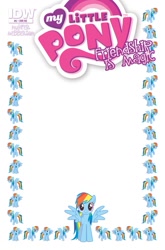 Size: 627x951 | Tagged: safe, idw, imported from derpibooru, rainbow dash, pegasus, pony, comic cover, cover, cover art, female, mare, my little pony logo, official comic, simple background, spread wings, white background, wings